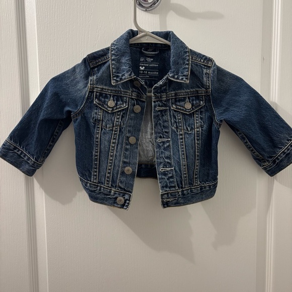 1. Gap × Disney Baby Mickey Mouse Icon Denim Jacket - Picture 3 of 8